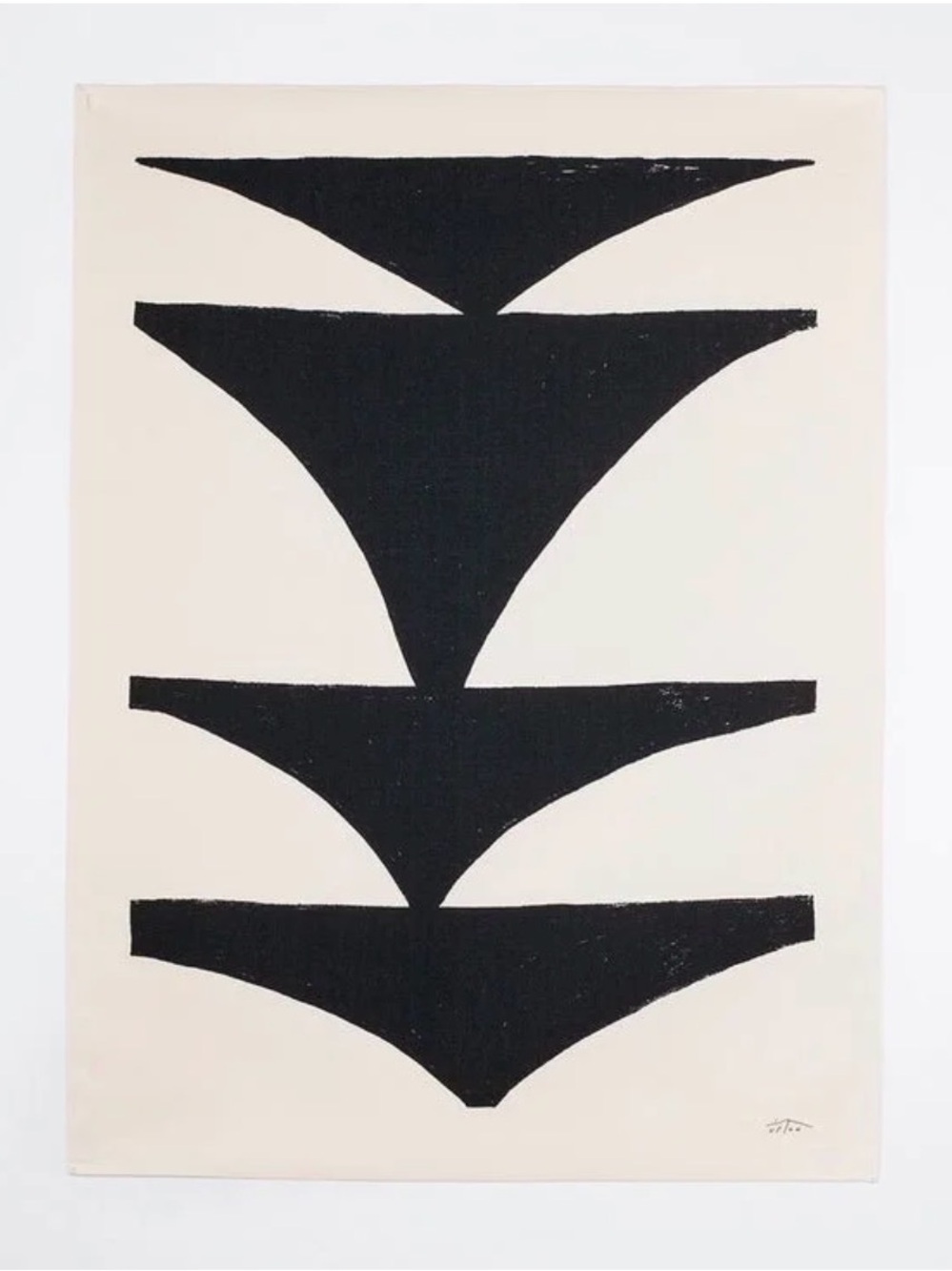 New Upton Art Canvas Modern Black and Cream Abstract Wall Art Print